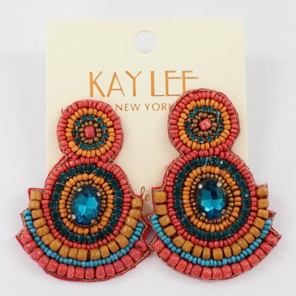 FREE EARRINGS- KAYLEE Floral Beaded Envelope Clutch Crossbody Bag NWT India Made - Picture 4 of 6